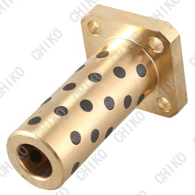 China Building Material Stores Inlaid Flange Guide Oilless Bush Linear Guide Bearing Self-lubricating Copper Bush Graphite Bronze Bushings Threaded Brass Bushing for sale