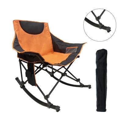 China New Style Oxford Easy Carry Outdoor Portable Goods Cover Beach Moon Folding Rocking Chair for sale