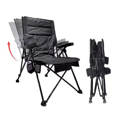 China Easy Transport Wholesale Adjustable Outdoor 3 Position Relax Reclining Metal Folding Camping Chair With Armrest for sale