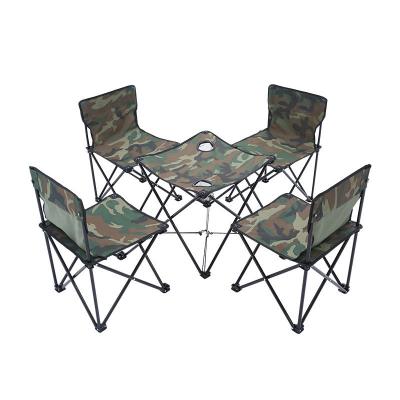 China OEM Modern Factory 4 Person Oxford Cloth Folding Outdoor Camping Table And Chair Set for sale