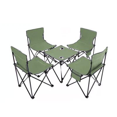 China Modern Outdoor Cheap Portable Barbecue Metal Folding Furniture Camping Picnic Table And Chair Set for sale