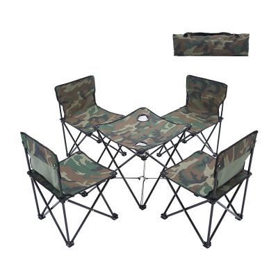 China Modern Portable Outdoor Camp Furniture Folding Camping Tables And Chairs Set With Storage Bag for sale