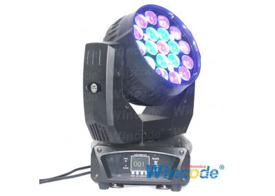 China 19 * 12W RGBW cabeza móvil luces de escenario LED, LED lavado cabeza móvil zoom 8 - 50 grados en venta