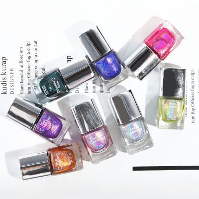 China Hot Selling Eco-friendly Fast-drying Colorful Laser Glitter Nail Polish Colorful Laser Fashion New 7ml Nail Polish Diamond Laser for sale