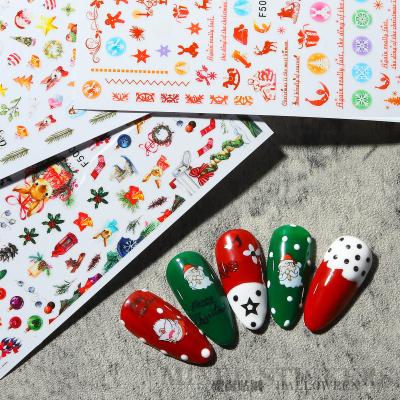 China 3d Nail New Halloween Decoration 2021 Art DIY Nail Stickers Christmas Nail Stickers Applique Strap Custom Nail Stickers for sale