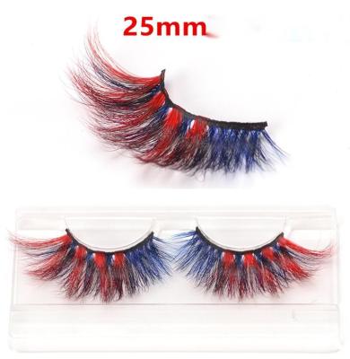 China Factory Wholesale 25mm Color Long Sensitive Mink Eyelashes 5D False Eyelashes Customizable for sale