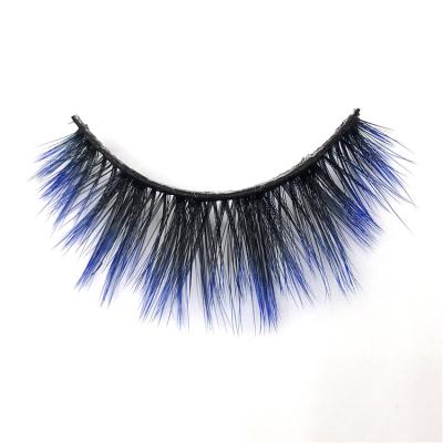 China Customized Customized Colored Chemical Fiber False Eyelashes Full Color Wool Stock False Eyelashes Strip Delicate Ready Lashes for sale