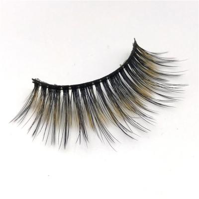 China L Wholesale Sensitive Customized Color Chemical Fiber False Eyelashes Ready Color Wool Stock False Eyelashes for sale