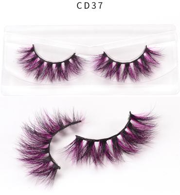 China 2021 Curl Color 3D Stereoscopic False Eyelashes Wholesale Natural Mink Eyelashes for sale