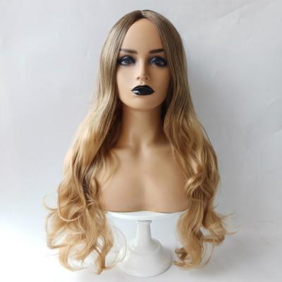 China Cheap Wig 2021 Long Hair Grandma Wig Chemical Fiber Wigs Female Silky Gray Lace Front Hair Wigs Cheap Wave Wigs for sale