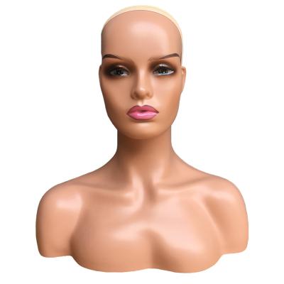 China With Wig Dingjun Mannequin Head With Shoulders Wig Mannequin Hair Mannequin With Eyelids for sale