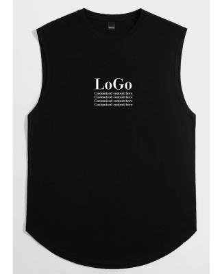 China Custom Cut Out Sleeveless T-shirt Unisex Oversized Streetwear Gym Tank Top Anti-Wrinkle Printing Acid Muscle Shirt Wash Graphic Men Invest for sale