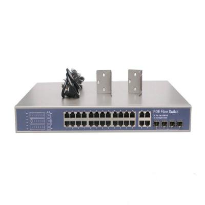 China LACP 250m poe 24 port long distance 400m power over Ethernet poe switch with combo 4 Gigabit copper / SFP uplink for sale