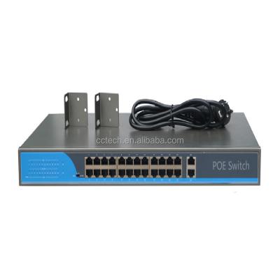 China LACP IEEE802.3af/at/bt 24 port poe switch with 300/400/500w power for cctv camera Survaillance for sale