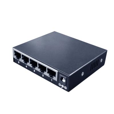 China LACP mini soho 5 port gigabit switch with 5v 7.5v 9v 12v 15v wide range voltage input for sale