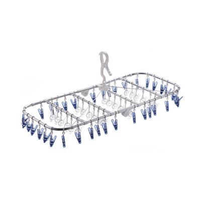 China Modern Wholesale Plastic Hanser DC-56-60M High Quality Factory Clothespin Hangers Stainless Steel Hanger Drying Rack for Sock and Bra for sale