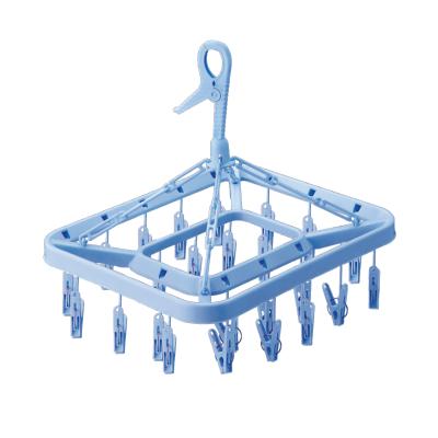 China Hanser DC-4B 24Clips Modern Sock Hanger Rack High Quality Household Plastic Drying Windproof Rotating Mannequin For Underwear for sale