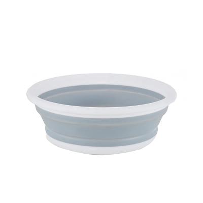 China New Style Easy Stored Folding Plastic Gray Wash Basin for Outdoor or Home for sale