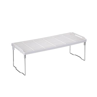 China Hansedr HX-005 Folding Kitchen Shelf Household Cabinet Storage Rack Kitchen Stocked Plastic Folding Desk Shelf With Metal Leg for sale