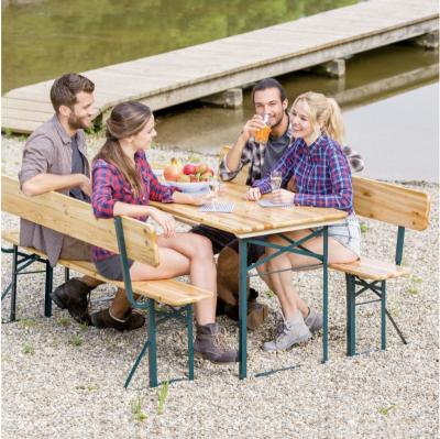 China D011.177F Modern High Quality Stable Outdoor Furniture Garden Set Beer Table Foldable Beer Table Wooden Seating Table for sale