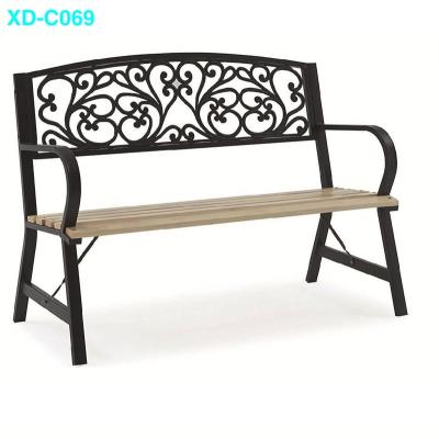 China C069 Modern Cast Iron Back Wooden Bench for sale