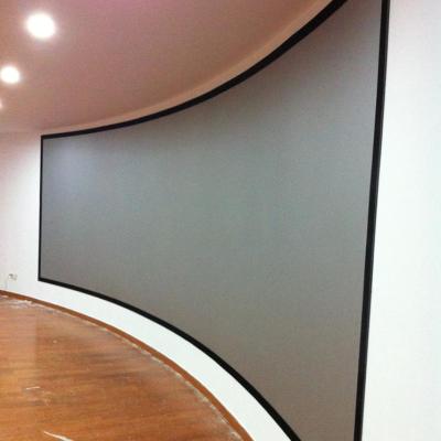 China 3D Arc Projection Screen Curved Fixed Frame Projector Screen / Curved Projection Screens for sale