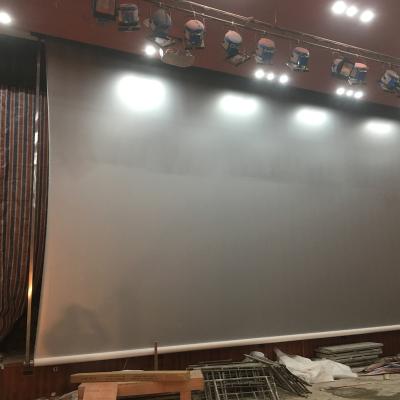 China Perforated Screen / Film Roll Up Silver 3D Sound Projection Screen Transparent Fabric for sale