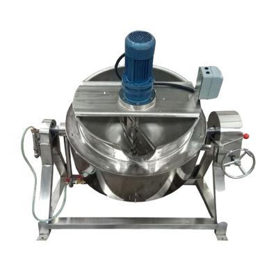 China Vegetable Processing Plant Food Cooker Gas Steam Jacketed Kettle With Blender for sale