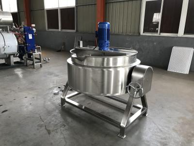 China Vegetable Processing Plant Industrial Gas / Electric Tilting Jacketed Kettle With Mixer / Agitator for sale