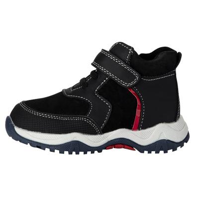 China Flatbed 2021 Winter Thermal Genuine Leather Black Boots For Kids Baby Boy Boots for sale