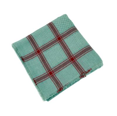 China Breathable Yashmagh Factory Saudi Arabia Men Embroidered Military High Quality Shemagh Keffiyeh Wool Stock Dubai And Yemen Head Scarf for sale