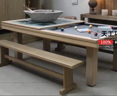 China 7ft PU Pool Table 8ftSolid Wood Solid Wood Pool Dining Table for sale