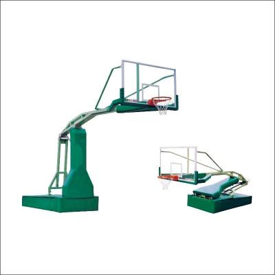 China Good Quality Fiberglass Electrohydraulic Basketball Stand Electronic Foldable Basketball Stand for sale