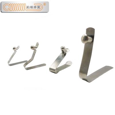 China Custom Double Button Metal Pole Pipe Clamp Factory Tent Spring Clip V-Shaped Spring Clip for sale