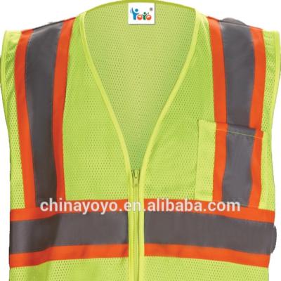 China Fluo yellow and orange color for your choice reflective vest SAC YOYO-402 hi-visibility vest for sale