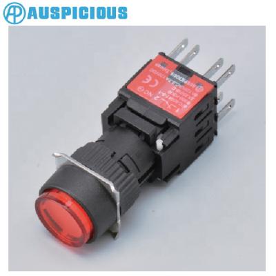 China 16mm IP65 momentary push button switch / waterproof reciprocating, illuminated push button switch A16R for sale