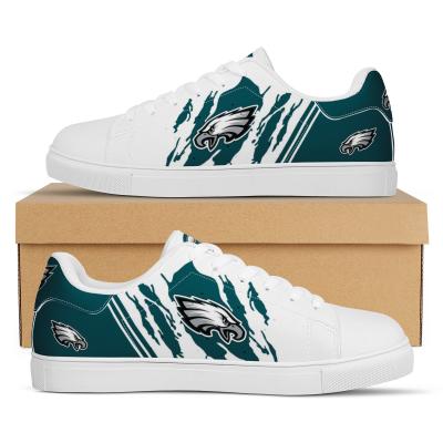 China Wholesale 2021 Fashion Trend NFL Eagles Shoes Custom Made Casual Sneakers Team Logo Soccer Sports Ads Football Fans Shoes for sale