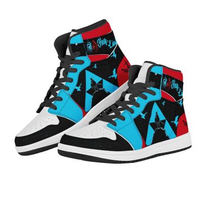 China Durable Customize Original Logo Custom Designer Fashion High Top Unisex Sneakers Personal Pattern High Top Sneakers for sale