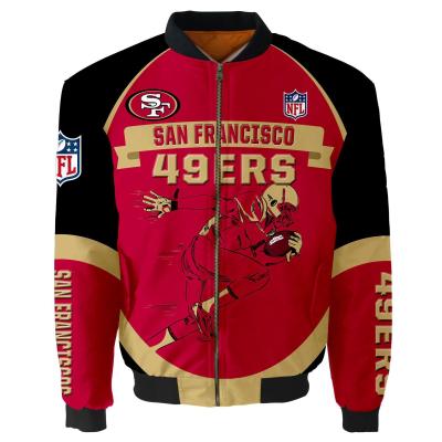 China QUICK DRY NFL 49 ers 32 teams wholesale 1 Moq drop shipping men's outdoor jackets white bomber jacket for men for sale