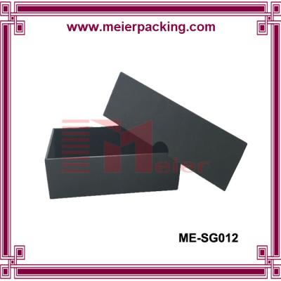 China Simple black paper box with glossy logo, high end sunglass paper box ME-SG012 for sale