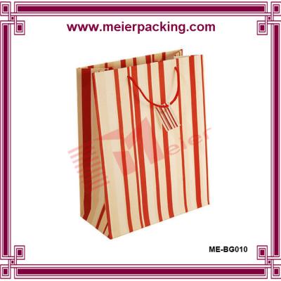 China Stripe color kraft shopping bag/custom apparel & clothing paper bag ME-BG010 for sale