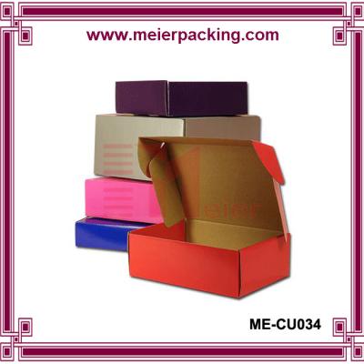 China Color printed corrugated paper shoes mailing box/Popular design rigid corrugated packaging box ME-CU034 for sale