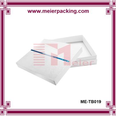 China White two piece paper box with embossed logo/White Scarf Gift Boxes  ME-TB019 for sale