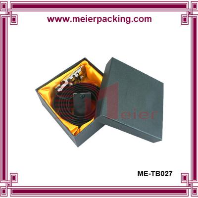 China Black Matte Paper Belt Box with Satin/Black Paper Cardboard Belt Gift Box/Belt Packaging Paper Box  ME-TB027 for sale