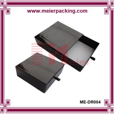 China Black Glossy Cardboard Drawer Box/Packaging Box for leather belt/Gift Slide Box ME-DR004 for sale