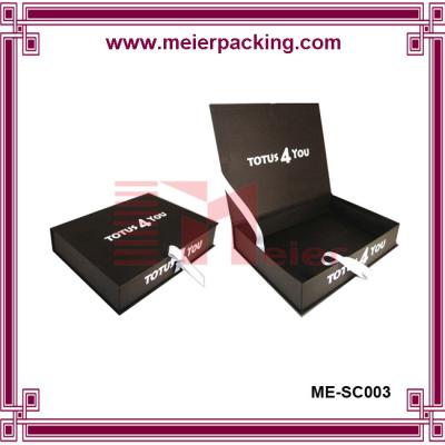 China Black clamshell rigid paper box, hinged lid cardboard box for shoes/Clamshell Presentation Box ME-SC003 for sale