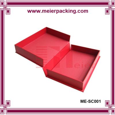 China Qualify Clamshell Rigid Paper Box/Hinged lid set up box/Red Clamshell Paper Box ME-SC001 for sale