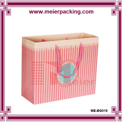 China Pink Gift Paper Bag/Environmental foldable shopping bag/ Custom paper garment bags ME-BG018 for sale