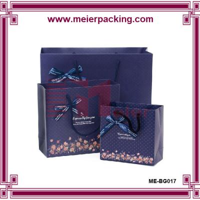 China Paper Bag,Paper Gift Bag For Sale,Christmas Brown Paper Dark Blue Paper Gift Bag ME-BG017 for sale