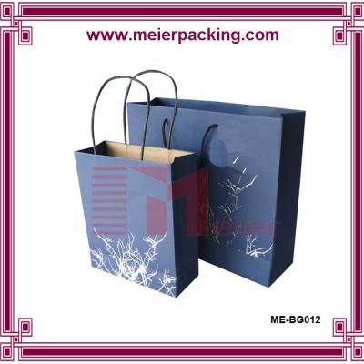 China Hot selling Christmas gift paper bag/CustomPaper Bags With Twisted Handles/Gift Paper Bag Blue  ME-BG012 for sale